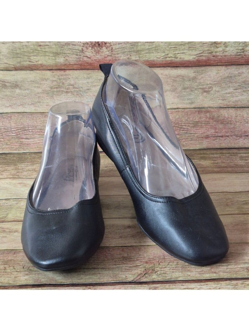 Life Stride Cameo Womens 8 Black Ballet Flats Slip On Casual Comfort Work Shoes